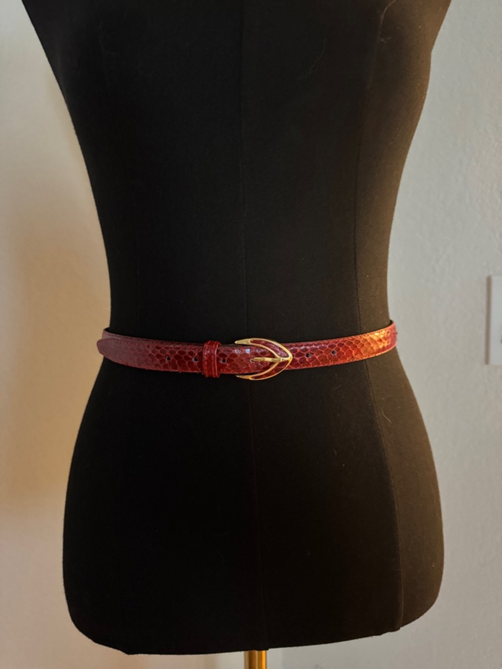 Ruby Red Snakeskin Belt